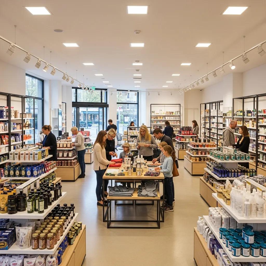 Well-lit commercial space enhancing product visibility and customer experience